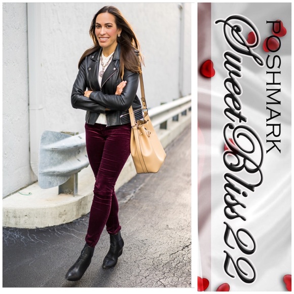 💋Merlot Velour Leggings💋 - Picture 2 of 4